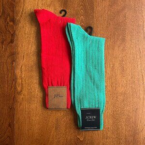 J. Crew red and green dress socks NWT